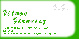 vilmos firneisz business card